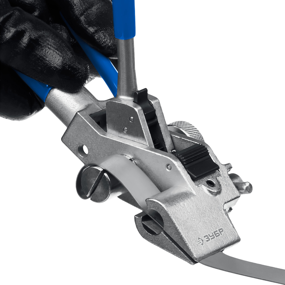 ЗУБР ИНХ-20, 2 в 1, инструмент для натяжения и резки стальной монтажной ленты, Профессионал (22624)