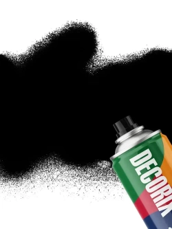 Краска черная в баллончике матовая акриловая DECORIX - эмаль аэрозольная для любых поверхностей 520 мл