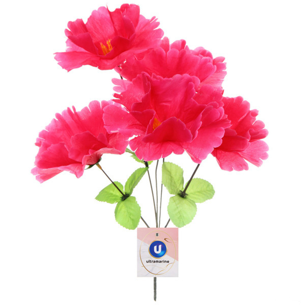 Цветы искусственные 30см «Цветочная фантазия» 5 цветков красные