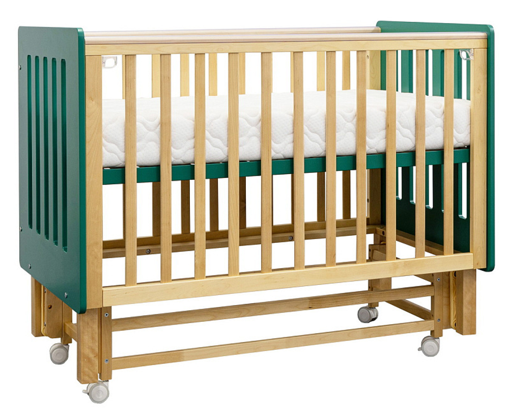 Кровать Antemi Mari 120х60 Ник 14 3/д Зеленый/дерево