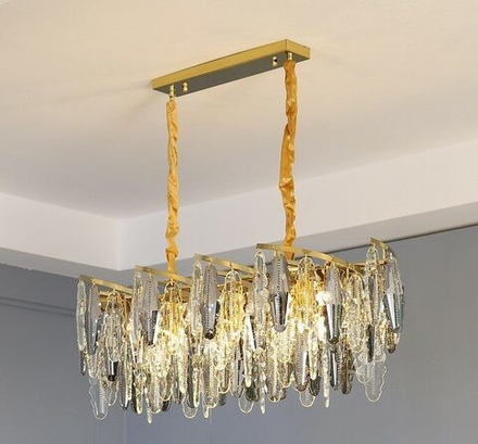 Lenardi 299-261 Люстра длина 100 см, ширина 40 см, выс. 35 см(х1)Стекло, нержавеющая сталь