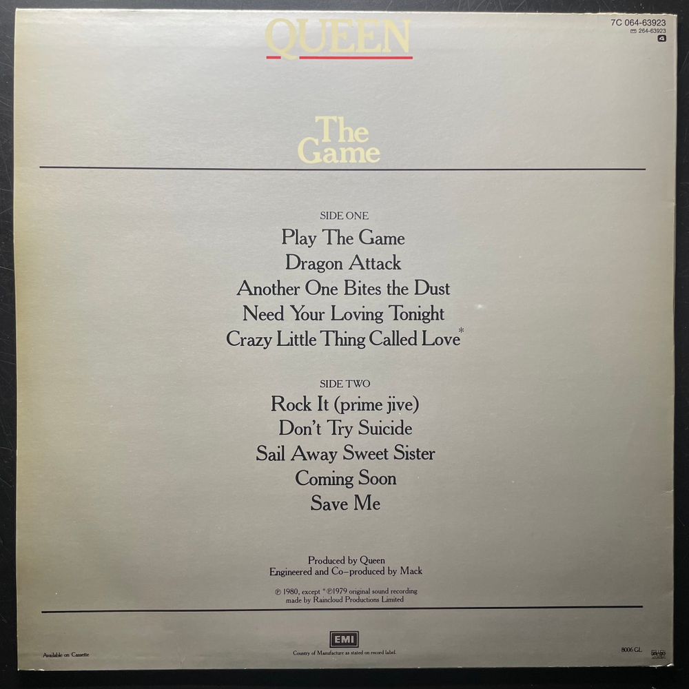 Queen - The Game (Швеция 1980 г.)