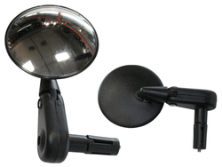 Зеркало левое, в руль, сферическое, круглое Ф 76 мм, черное. DX-2002B