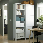 Книжный шкаф с дверцей - IKEA BESTA, 120x42x202 см, белый, БЕСТА ИКЕА