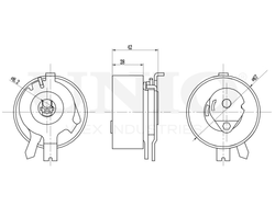 Ролик с натяжителем ремня ГРМ UNIO TNS-10004