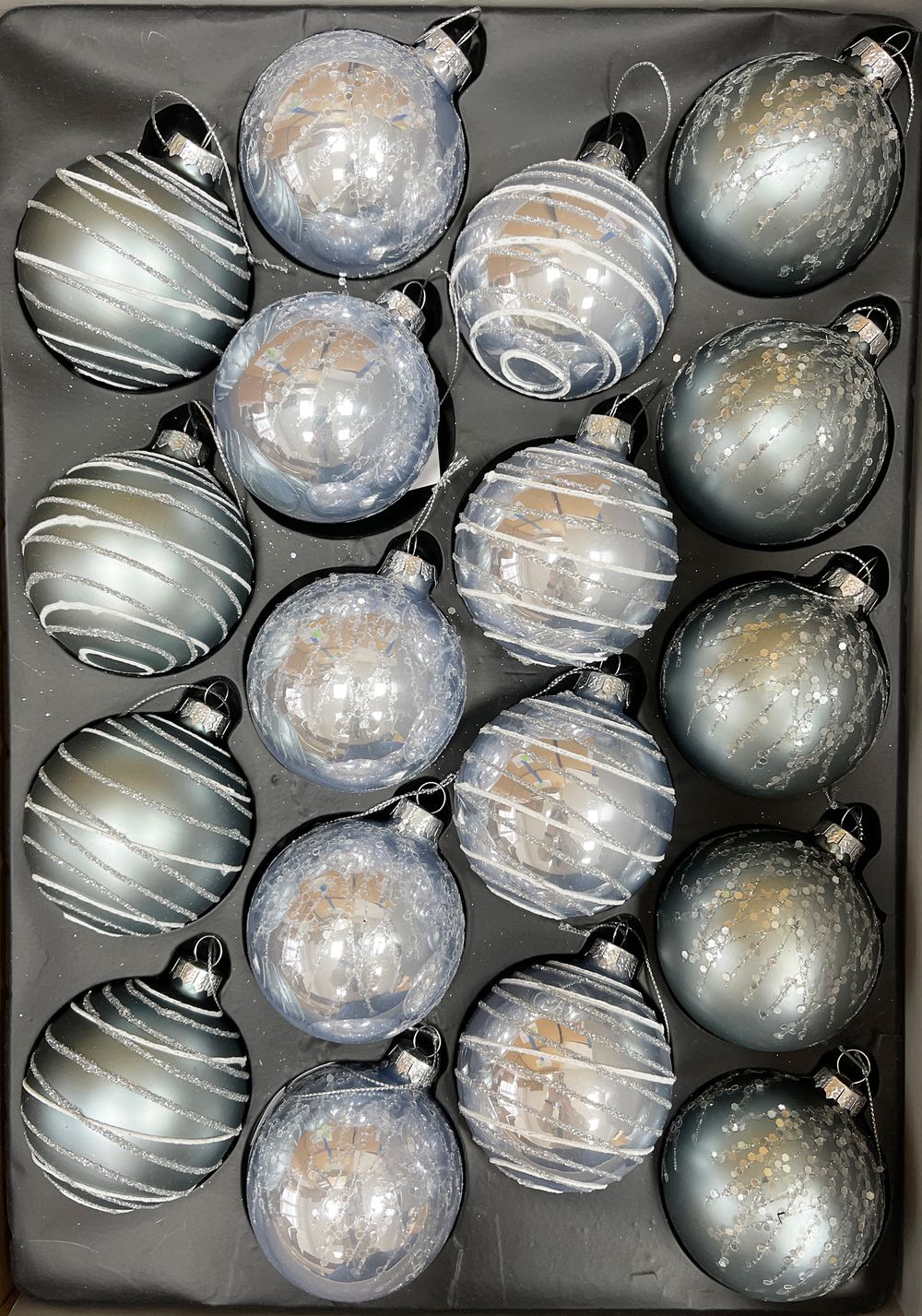 Набор шаров 7см 18шт ChristmasDeLuxe голубой микс