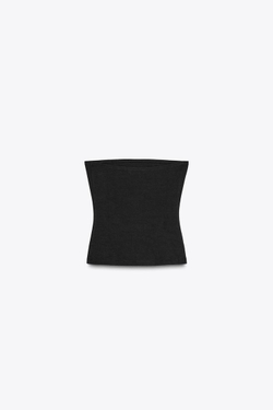 ZARA ТОП БЕЗ БРЕТЕЛЕЙ, ЧЕРНЫЙ