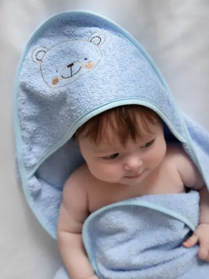 Полотенце для новорожденного Baby Nice с капюшоном уголком 75х75 см