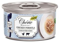 Влажный корм Pettric Cherie для кошек, Рубленная курица с говядиной в подливе, банка 80 г
