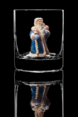 Бокал для виски "Дед мороз". (Синяя шуба).