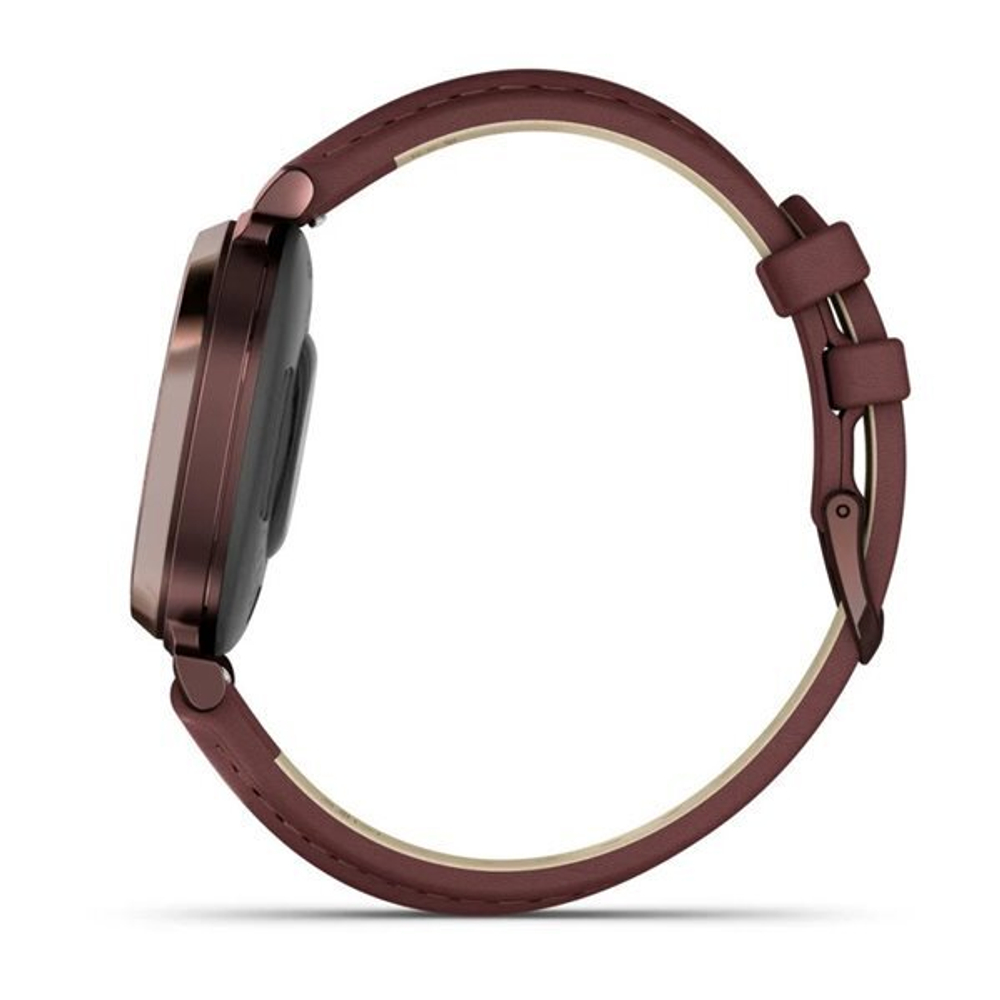 Умные часы Garmin Lily 2 Classic темно-бронзовые с шелковичным кожаным ремешком