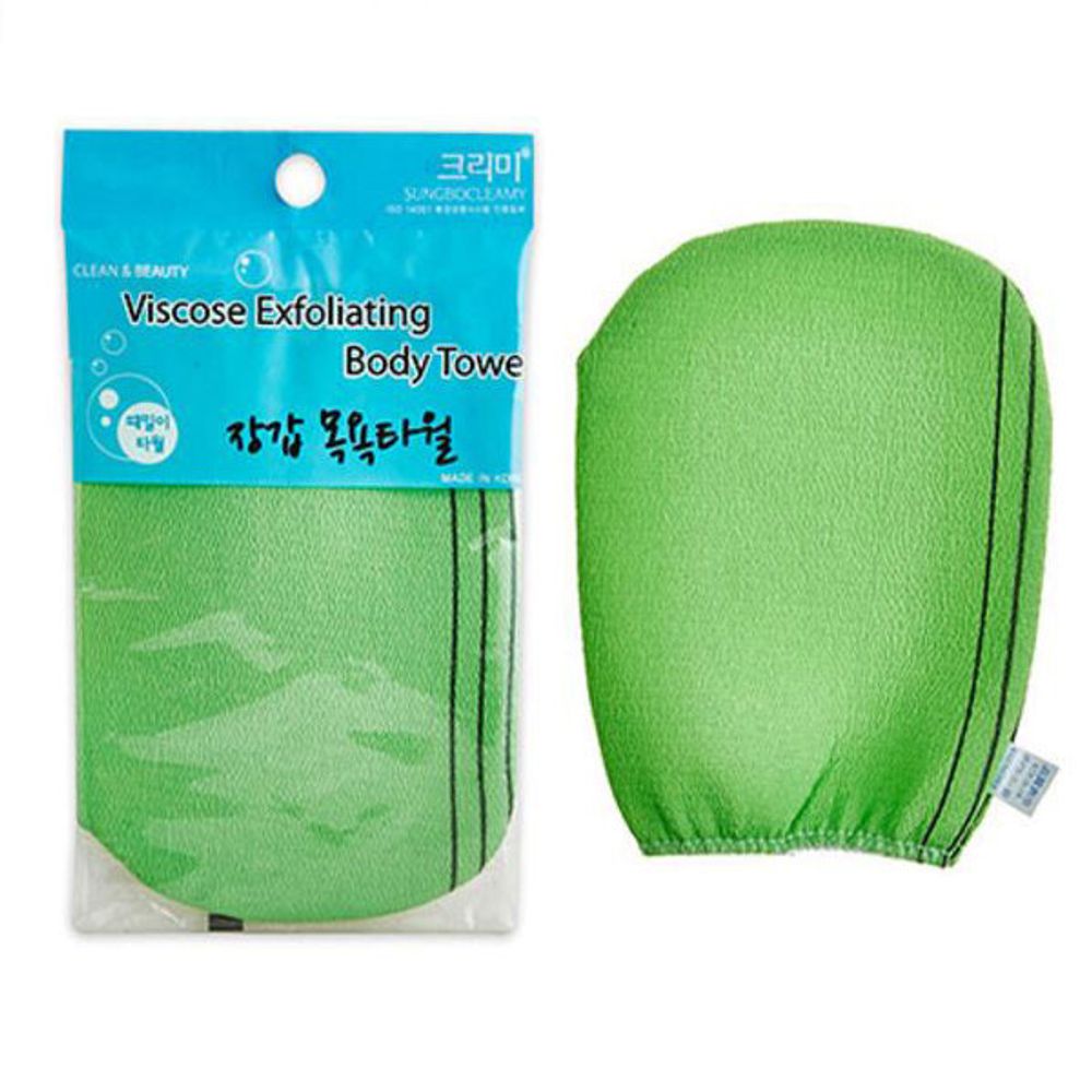 Мочалка-варежка для душа SUNGBO CLEAN&amp;BEAUTY Viscose Exfoliating Body Towel 1шт