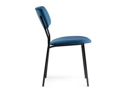 Стул на металлокаркасе Фиер морской / черный глянец