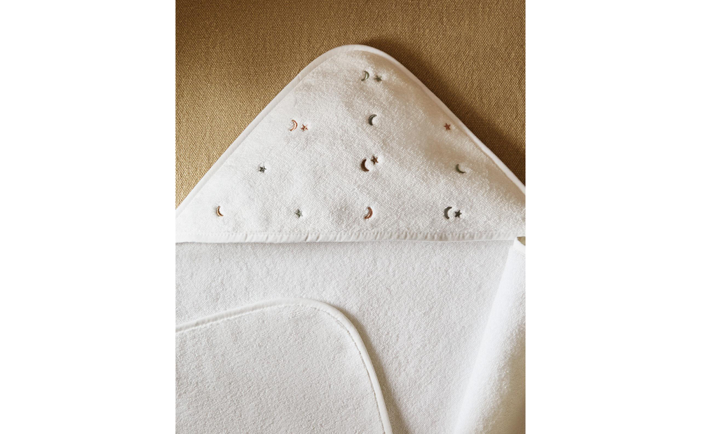 Zara Home Детское полотенце с капюшоном из хлопка, z amana biel, 80x80 см · 4661/423