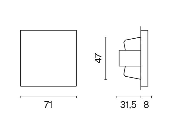 Перекрестный переключатель встраиваемый VOLTUM S70 одноклавишный 10А, (титан)