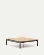 Журнальный столик Sorells из серого алюминия и тикового дерева 89 x 91 см