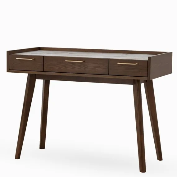 Письменный стол Ungo 110х50 см, шпон ясеня, белый мрамор