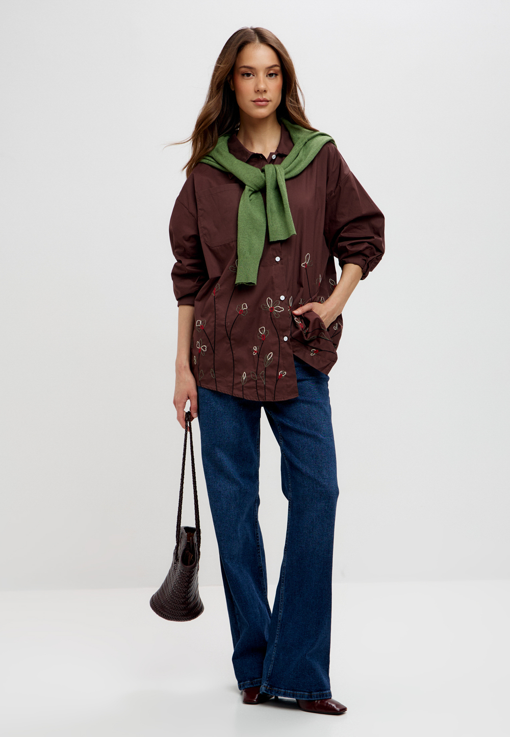 Рубашка из хлопка с вышивкой