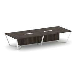 Steel Meet Стол переговорный прямоугольный KD-PR.B.SP-14 Дуб Мали/Металл Белый 4000*1600*750