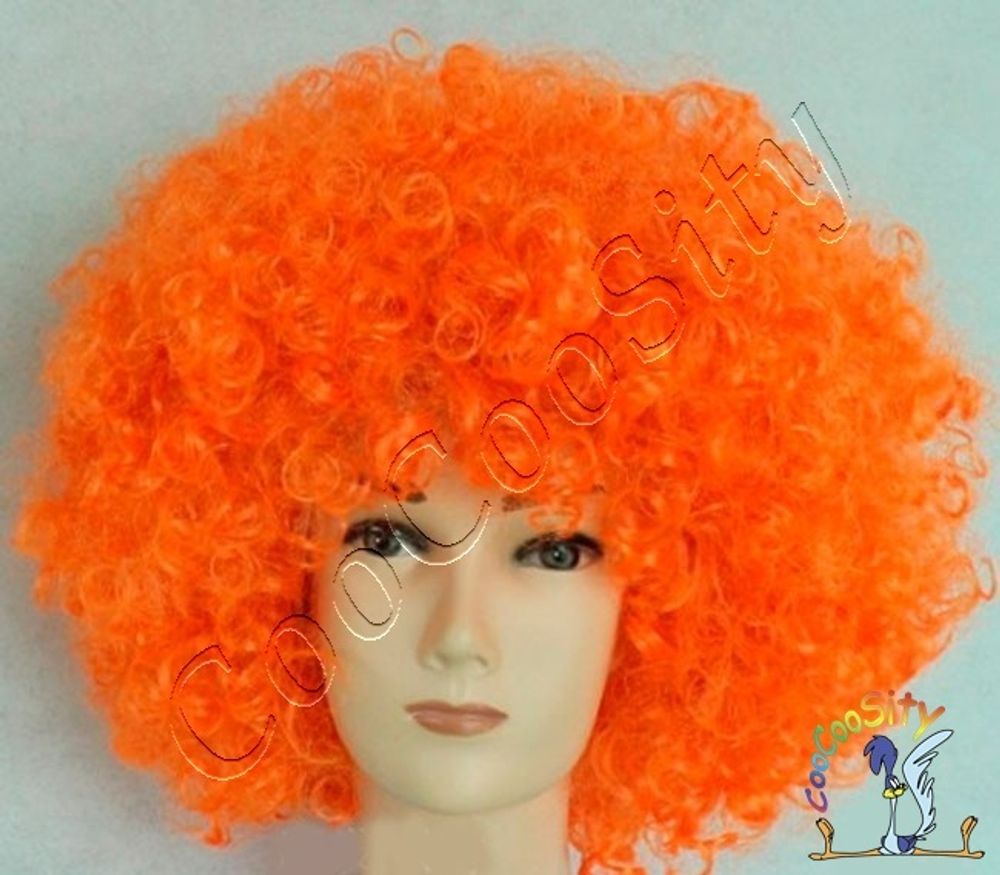 парик Афро кудри, оранжевый, искусственный волос
