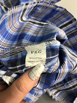 Рубашка в трендовую клетку, визуально на 12/14 лет