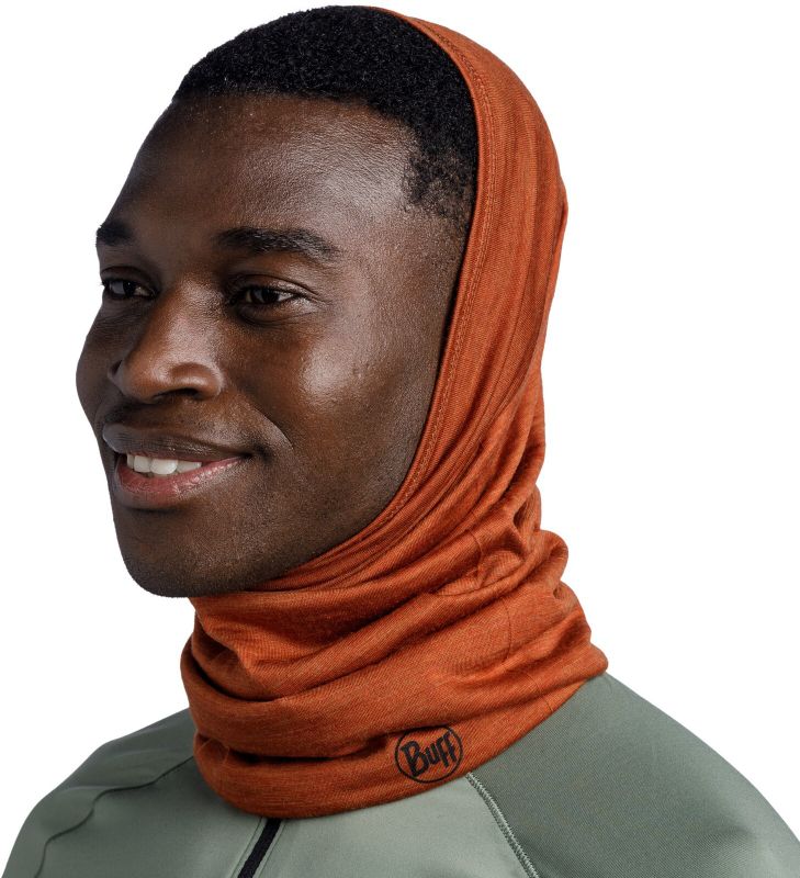 Тонкий шерстяной шарф-труба Buff Merino Lightweight Solid Cinnamon Фото 3