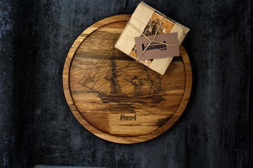 Блюдо в стиле лофт большое "История мореплавания"