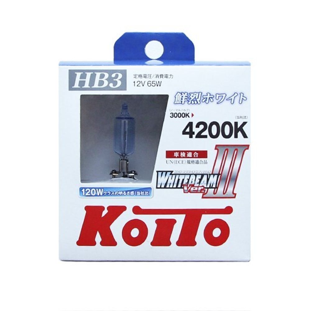 Лампа HB3 12V 65W P20d (9005) набор Whitebeam 4200К (2 шт) (KOITO)
