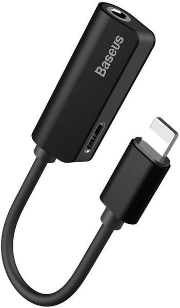 Аудио-переходник Baseus L32 IP Male to 3.5 mm and Lightning Female Adapter (с разъемом для зарядки) CALL32-01 Черный