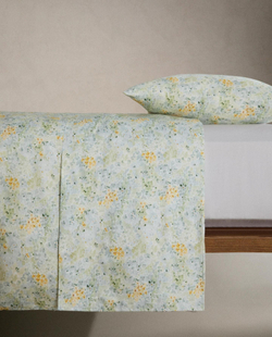Zara Home - Простыня с изображением цветов, зеленый, 160x280 см