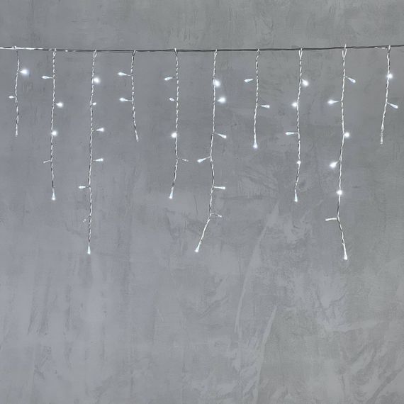 Светодиодная бахрома 4,9*0,5 м., 240 белых LED ламп, мерцание, прозрачный провод ПВХ, Beauty Led (PIL240BLW-10-2W)