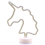 Ночник неоновый Единорог бат. 32см коробка