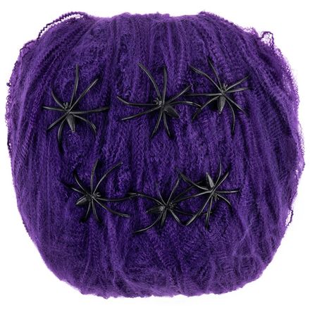 Декор "Фиолетовая паутина с пауками" 6 шт