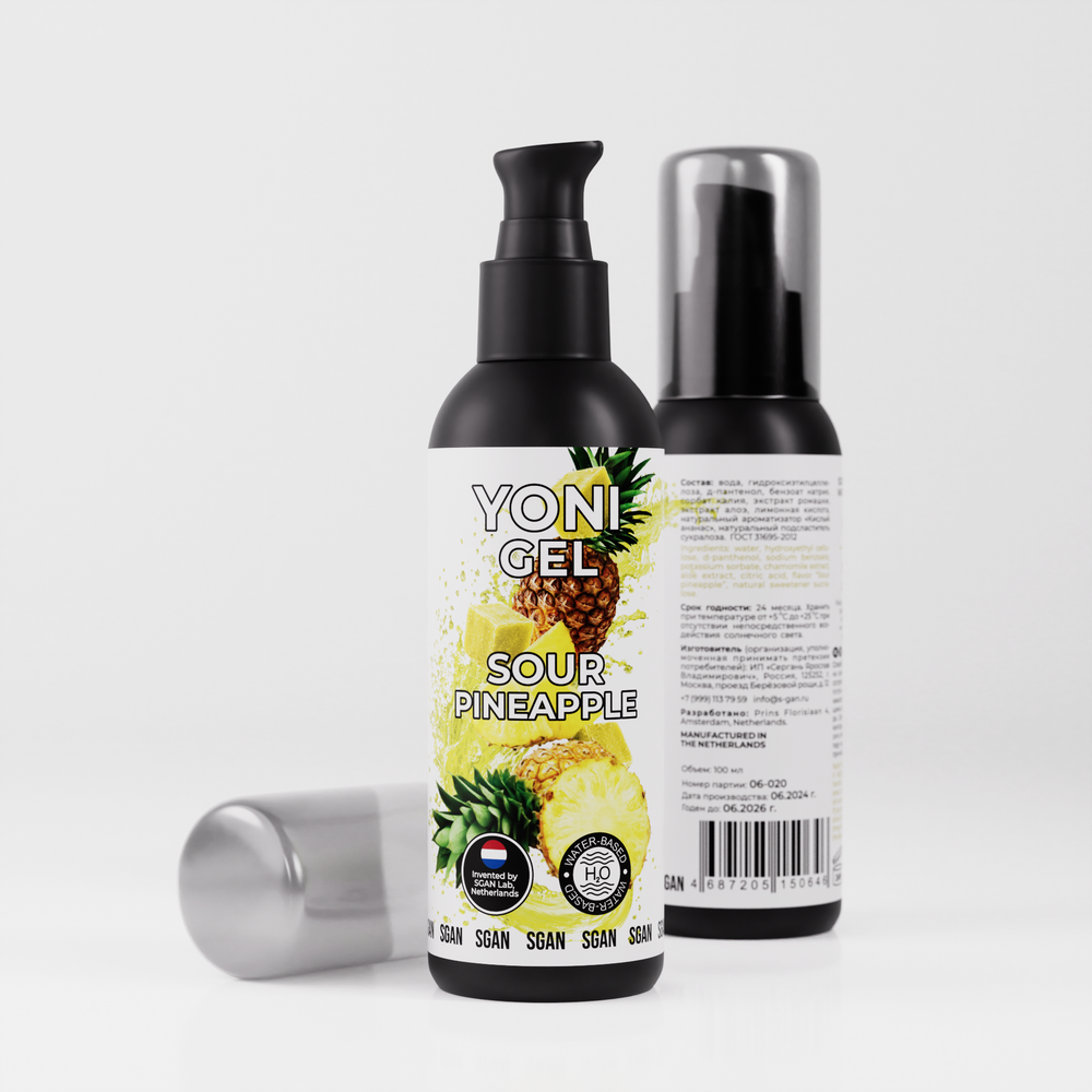 Лубрикант для орального секса SGAN YONI GEL со вкусом кислого ананаса, 100 мл