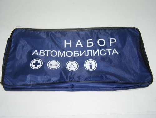 Сумка автомобил. /для апт.+зн.авар.+огнет./ 46*22*12 см, синяя (Россия)