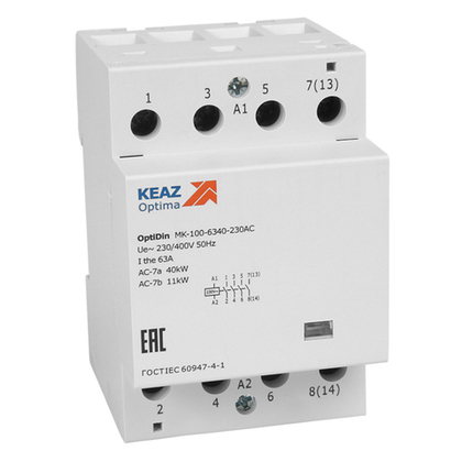 Контактор модульный OptiDin MK-100-6311-48AC 63А 1НО 1НЗ КЭАЗ 321185