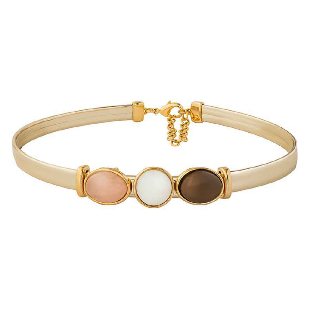 Чокер Possebon Mother Mosaic/Tiger Eye/Quartz Rose B0294.1.15.9 BR/R/BW/G