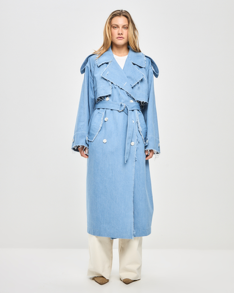 Плащ джинсовый