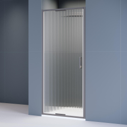 Душевая дверь из стекла, распашная с системой Pull&Slide в нишу RGW SV-05Gr- серая (Ribbed (Ребристое), 1000)
