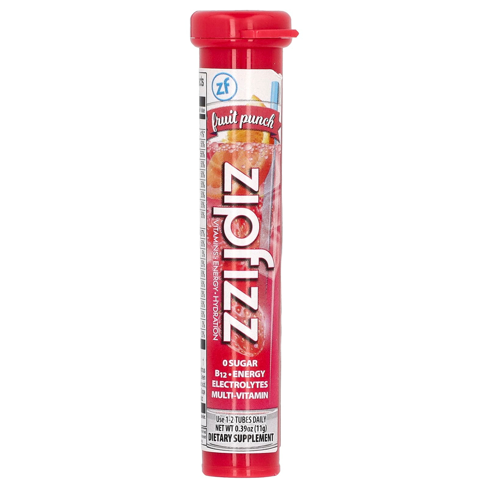 Zipfizz, Смесь для энергетических напитков, фруктовый пунш, 20 тюбиков по 11 г (0,39 унции)