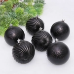 Новогодние шары «Изящные узоры» 8 см (набор 9 шт), Черный