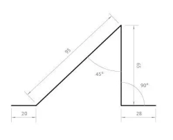 Планка снегозадержателя 20*95*90*30мм 0.45мм RALL 1014-Слоновая кость 2м