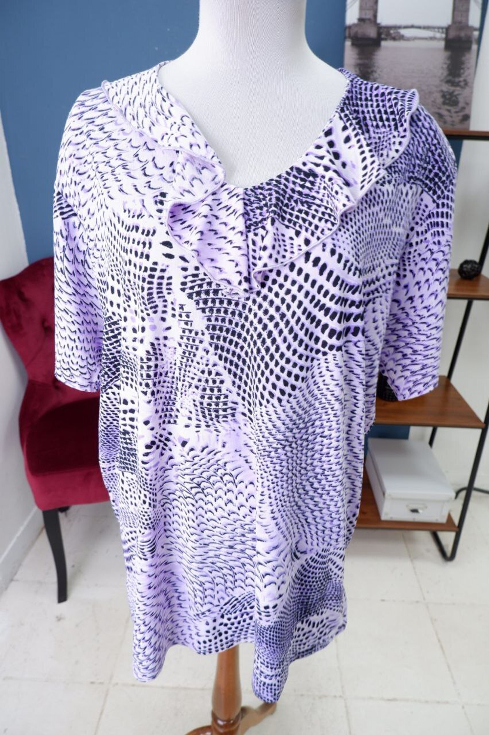 Блуза с принтом 50 размер