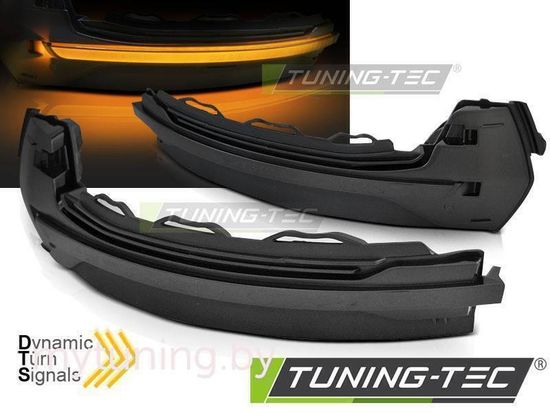 Повторители указателей поворота в зеркала для Audi A3 8V (12-16) светодиодные динамические темные