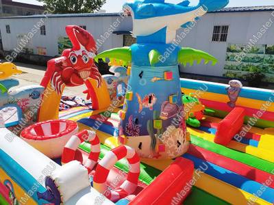 Коммерческий надувной батут "На морском дне" 12х7х6,5 м из двух модулей