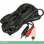 Кабель Ningbo 2xRCA "тюльпан" - 3.5mm Jack(m-m) 3m стерео черный (JAAC010-3)