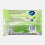 Туалетная бумага влажная Aura антибактериальная 72шт