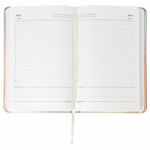 Ежедневник недатированный А5 138х213 мм BRAUBERG "Holiday" под кожу, 136 л., серебристый, 111867