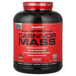 MuscleMeds, Carnivor™ Mass, анаболический гейнер с говяжьим протеином, клубничный вкус, 2628 г (5,79 фунта)