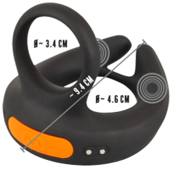 Черный вибростимулятор мошонки RC Scrotum Stimulator with Vibration